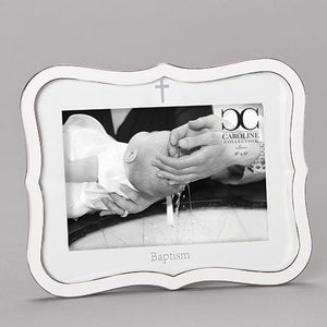 White Baptism Frame 4x6