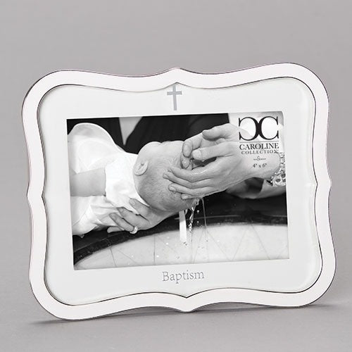 White Baptism Frame 4x6