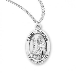 St Dominic SS .9" Small Oval Necklace 20" Chain