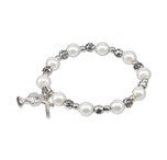 First Communion Pearl And Crystal Bracelet