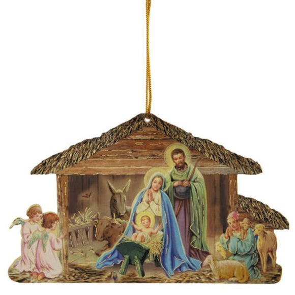 Traditional Stable Nativity Ornament