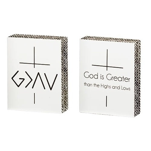 God Is Greater 2 Sided Plaque -DIS