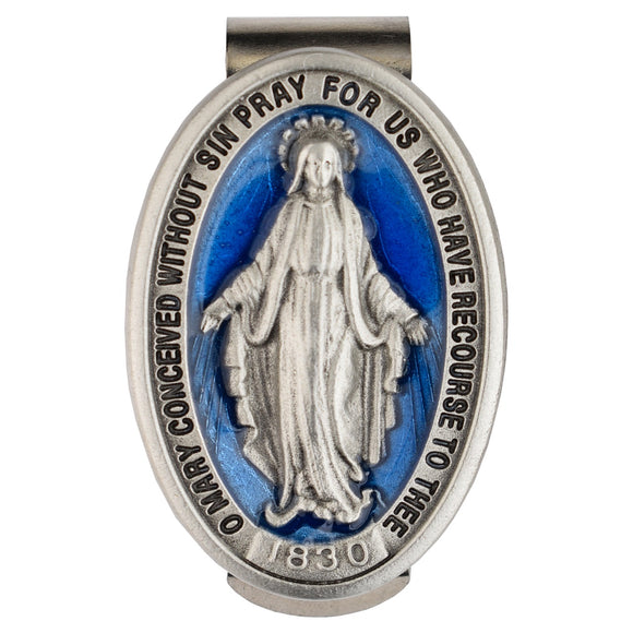 Auto Visor Clip Enamel Miraculous Medal