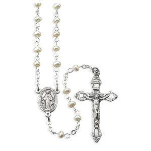 White Freshwater Pearl Rosary 5mm Beads