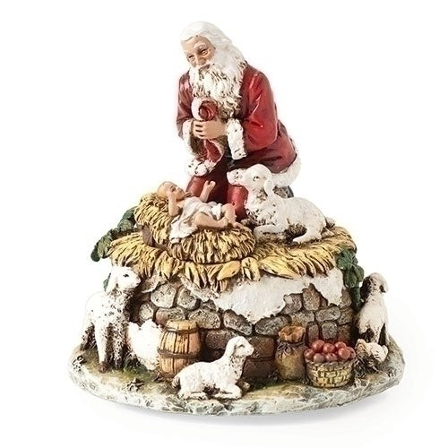 Kneeling Santa Musical Figurine