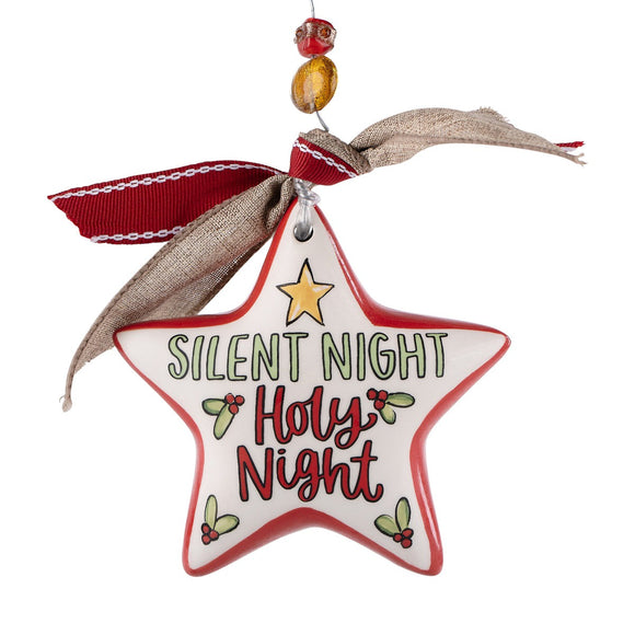 Silent Night Holy Night Star Ornament