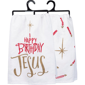 Happy Birthday Jesus Tea Towel