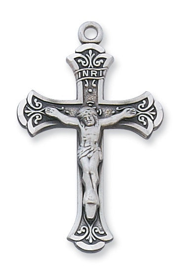 Large Ornate SS Crucifix Necklace