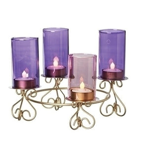 8.25" Advent Glass Flutes Advent Wreath