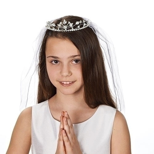 Crystal Tiara First Communion Veil