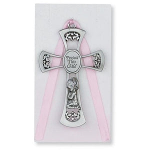 Pink Protect This Child Crib Cross