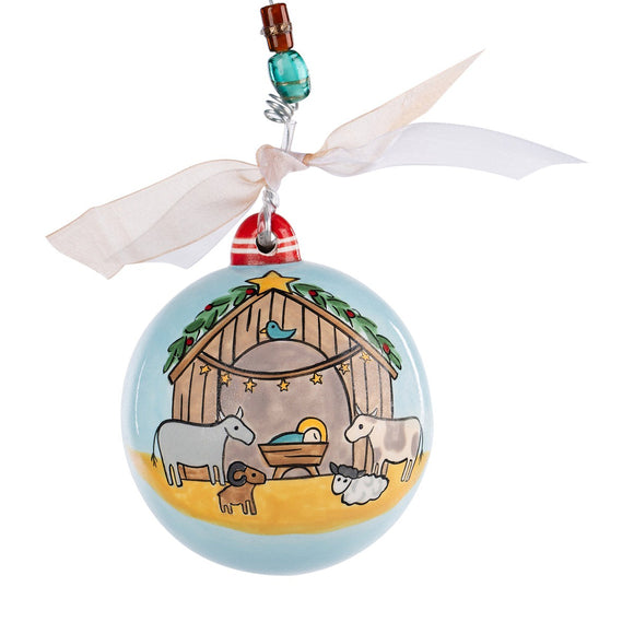 Christ The Savior is Born Round Ornament