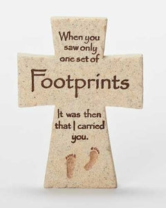 4" Footprints Standing Cross