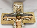 15" Holy Trinity Hand Painted Crucifix