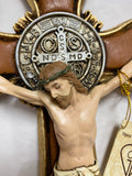 10" St Benedict Hand Painted Crucifix