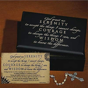 Serenity Prayer Black Wood Keepsake Box