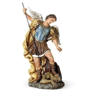 15" St Michael with Devil Statue