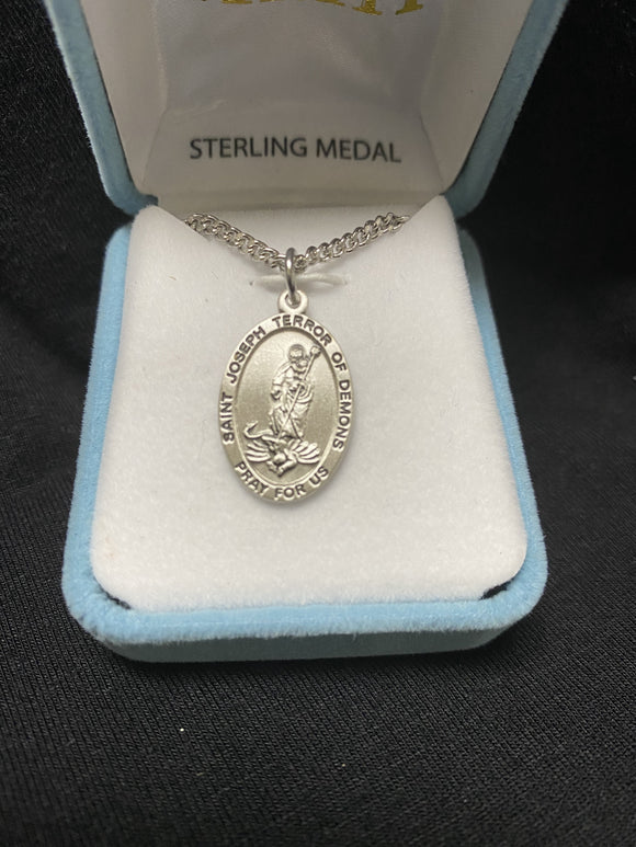 St Joseph Terror Of Demons SS 18 Inch Chain