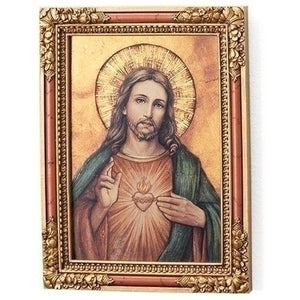 7'25" Sacred Heart Of Jesus Icon Square Plaque
