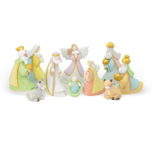 3" Nativity Set 10 Piece Pastel
