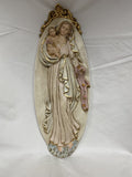17" Madonna and Child Hand Painted Plaque