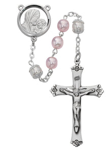 7MM Pink Pearl Rosary
