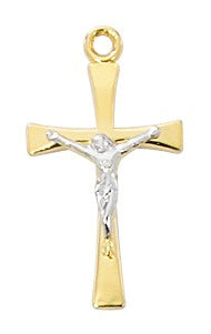 Small Tutone Maltese Crucifix Necklace