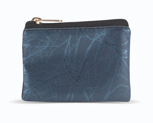 Blue Leatherette Zipper Rosary Pouch