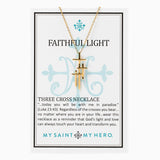 Faithful Light Three Cross Necklace