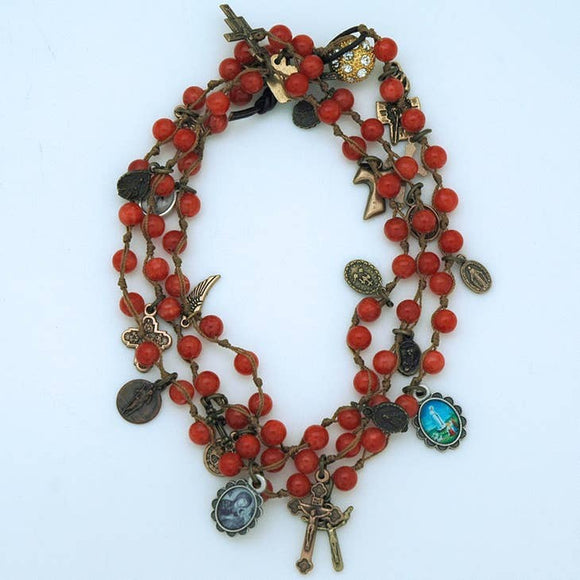 Beaded Milagros Wrap Bracelet/Necklace