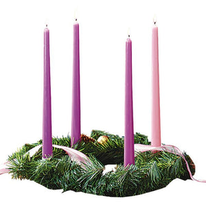 8" Evergreen Advent Wreath With Adjustable Candle Holders