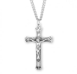 Large SS High Relief Crucifix Necklace
