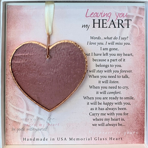 Leaving You My Heart Memorial Stained Glass Heart