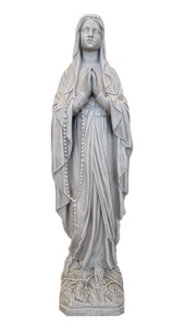 27" Our Lady of Lourdes Concrete Garden Statue Granite Finish
