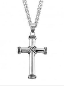 SS Rope Design Tip Cross 24 Inch Chain