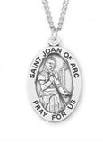 SS St Joan of Arc Large Oval Medal 24 Inch Chain
