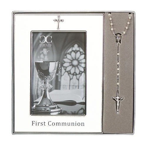 First Communion 4x6 Frame & Rosary