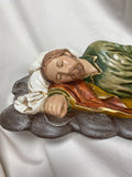 14" Sleeping St Joseph Hand Painted Statue