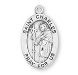 St Charles Borromeo SS Small Oval Necklace 20Inch Chain