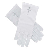 Pearl Cross First Communion Satin Gloves