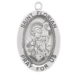 St Florian SS Small Oval Necklace 20 Inch Chain