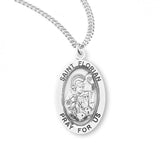 St Florian SS Small Oval Necklace 20 Inch Chain