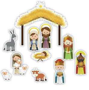 Jumbo 11 Piece Nativity Magnet Set