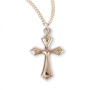 16kt Gold Over SS Cross 18 Inch Chain