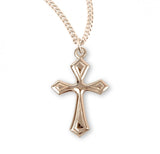 16kt Gold Over SS Cross 18 Inch Chain