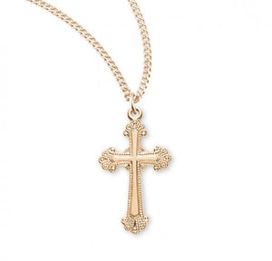 Gold Over Sterling Silver Cross 18 Inch Chain