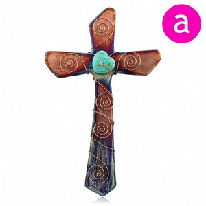 10" Handmade Raku Wall Cross