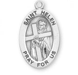 St Helen SS Small Oval Necklace 18 Inch Chain