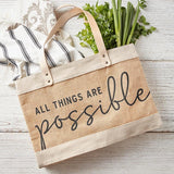 Market Tote- Jute & Leather