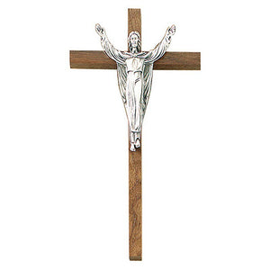 10" Walnut Risen Christ Cross